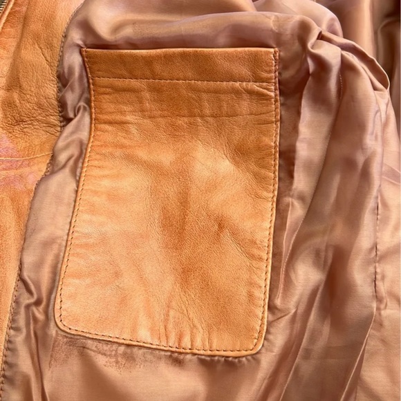 Decrum Leather Jacket Sz Medium Carrie Tan New With Tags - Picture 11 of 12